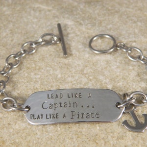 Lead like a Captain Play like a Pirate Stainless Steel Bracelet image 4