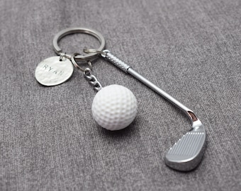 Golf Club and Ball Personalized Keychain