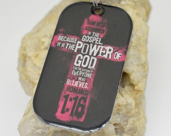 The Power of God Romans 1:16 Christian Stainless Steel Keychain