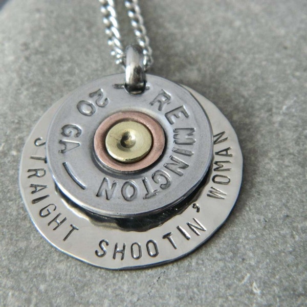 Straight Shootin Woman Bullet Necklace