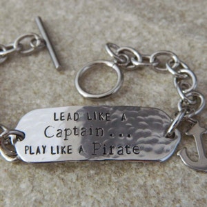 Lead like a Captain Play like a Pirate Stainless Steel Bracelet image 5