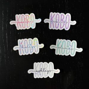 Custom Name Kobo Sticker, Personalized Holographic Sticker, Book Lover Sticker, For Readers, Unique Booktok Gift, Custom Reader Decal