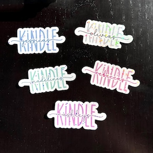 Custom Name Kindle Sticker, Personalized Holographic Sticker, Book Lover Sticker, For Readers, Unique Booktok Gift, Custom Reader Decal