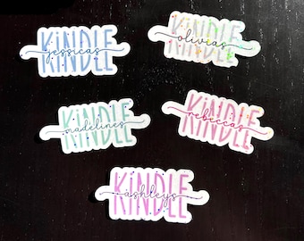 Custom Name Kindle Sticker, Personalized Holographic Sticker, Book Lover Sticker, For Readers, Unique Booktok Gift, Custom Reader Decal