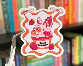 Spicy Romance Sticker | Bookish Sticker | Romance and Smut Reader Vinyl Sticker for Laptops, Kindles & Journals