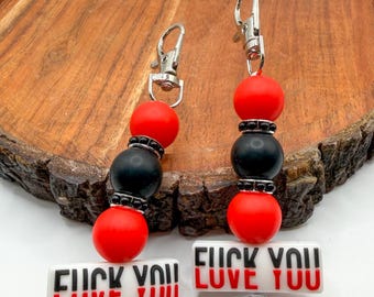 Love You / F*ck You Optical Illusion Keychain – Dark Romance, Spicy Smutty Bookish Gift | Funny Humor Keychain
