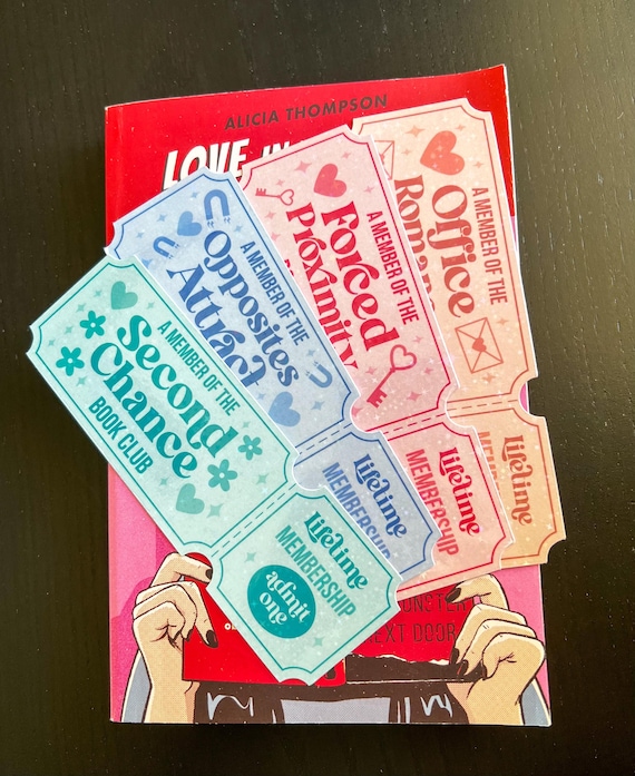 Romance Trope Ticket Bookmark | Holographic Bookmark | Cute Gift for Romance Readers & Book Lovers | Bookish Reading Accessory