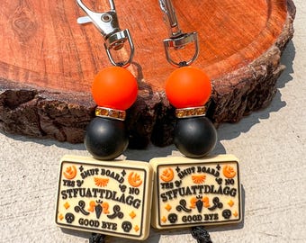 Smutty Ouija Board Silicone Beaded Keychain | STFUATTDLAGG | Bookish Keychain Charm for Spicy Book Lovers and Romance Readers