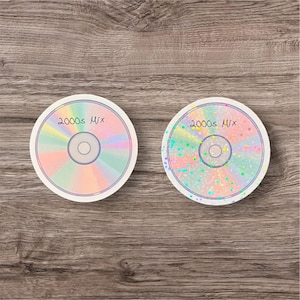 2000s Mix CD Sticker | Holographic Vinyl Retro Sticker for Laptop | Nostalgic 2000s Music Decoration | Holographic Vinyl Sticker | Mix CD