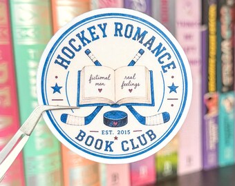 Hockey Romance Reader Sticker | Bookish Sticker for Romance Lovers | Hockey Book Club Decal | Holographic Vinyl Sticker | Spicy Book Lover