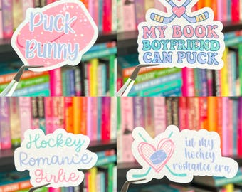 Hockey Romance Sticker Pack | Holographic Vinyl Pastel Puck Bunny Stickers for Smutty Book Lovers & Sports Romance Fans
