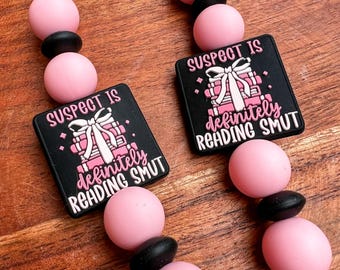 Suspect is Definitely Reading Smut Beaded Kindle Strap | Interchangeable Tablet Accessory | Bookish Gift for book lovers and smut readers