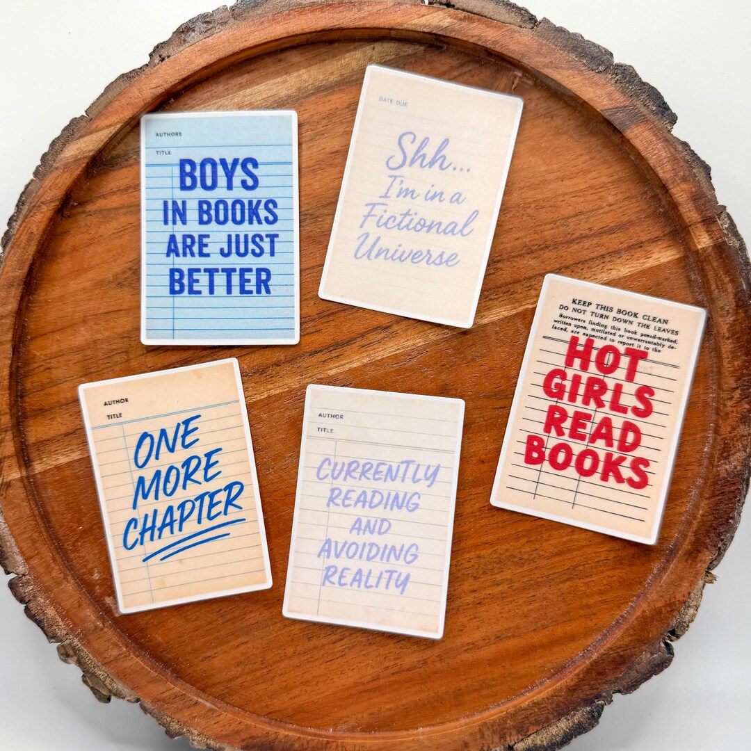 Retro Library Card Sticker Pack, Bookish Sticker for Kindle, Boys in ...