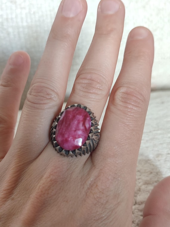 Ruby root silver ring Kunduz Afghanistan statemen… - image 9