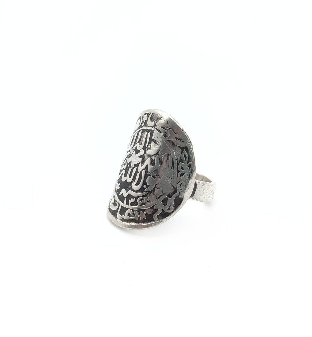 Antique Silver Coin Ring With Arabic Calligraphy Inscription Size 6 ...