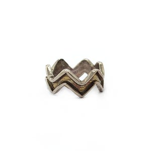 Vintage silver zig zag ring, timeless zigzag ring Mexico, vintage sterling Taxco silver ring size 7.5