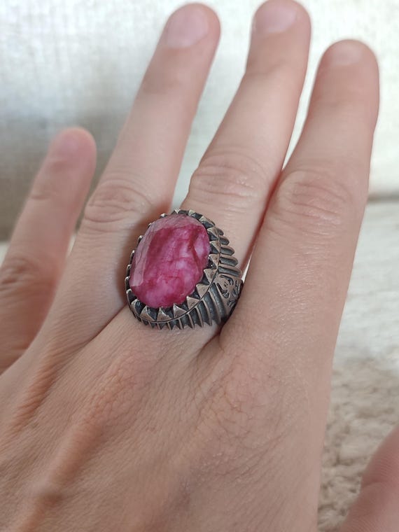 Ruby root silver ring Kunduz Afghanistan statemen… - image 7