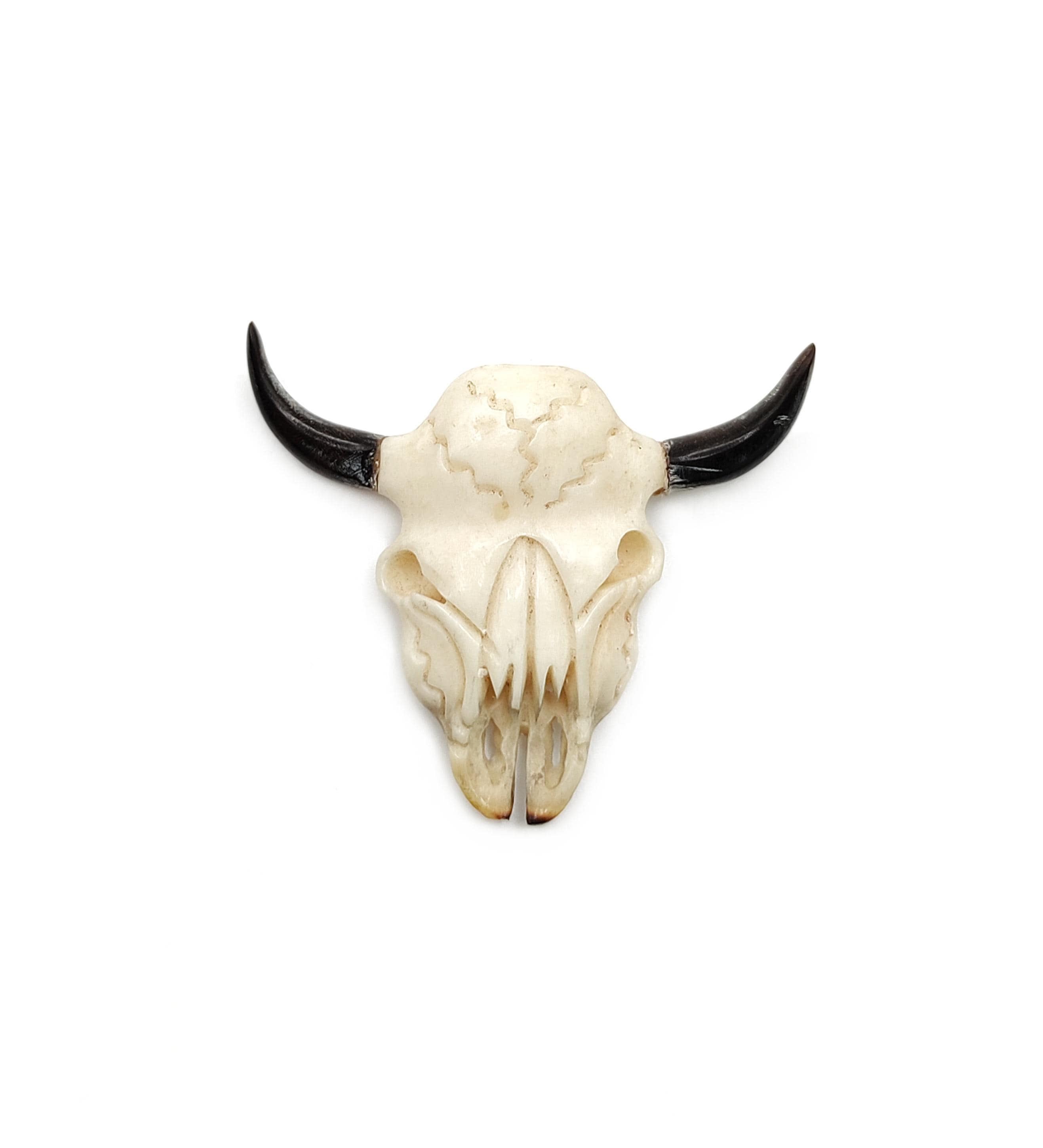 Buffalo skull bovine bone pendant, bolo tie Bali old carved pendant…
