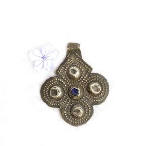 Antique Berber Hamsa Pendant: Moroccan Silver Hand of Fatima Amulet