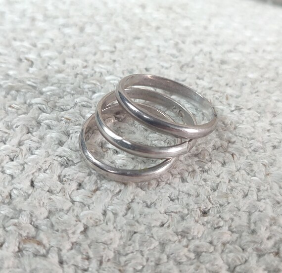 Vintage Taxco Sterling Silver Stacking Rings, Siz… - image 8