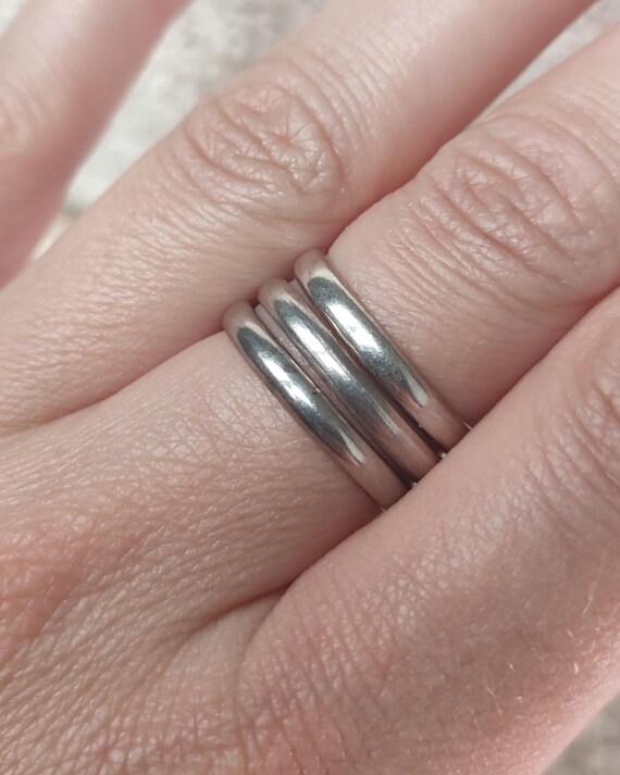 Vintage Taxco Sterling Silver Stacking Rings, Siz… - image 5
