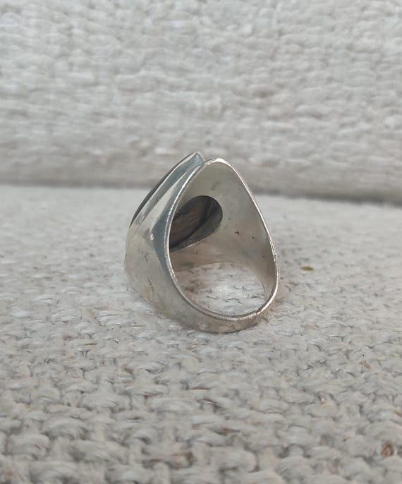 Silver large Labradorite Stone ring, drop shape L… - image 6