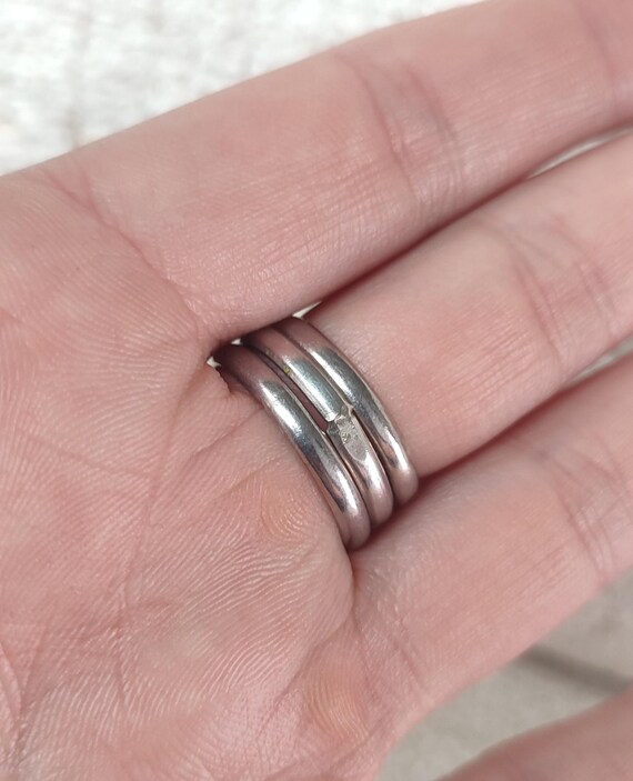 Vintage Taxco Sterling Silver Stacking Rings, Siz… - image 9