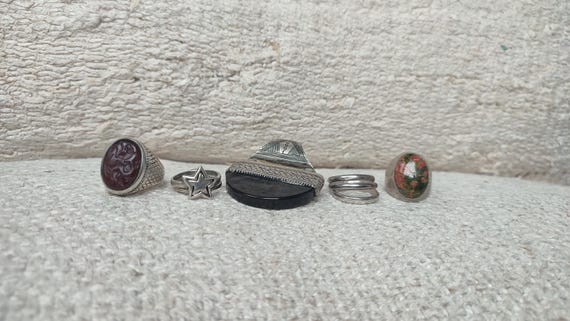 Vintage Taxco Sterling Silver Stacking Rings, Siz… - image 10