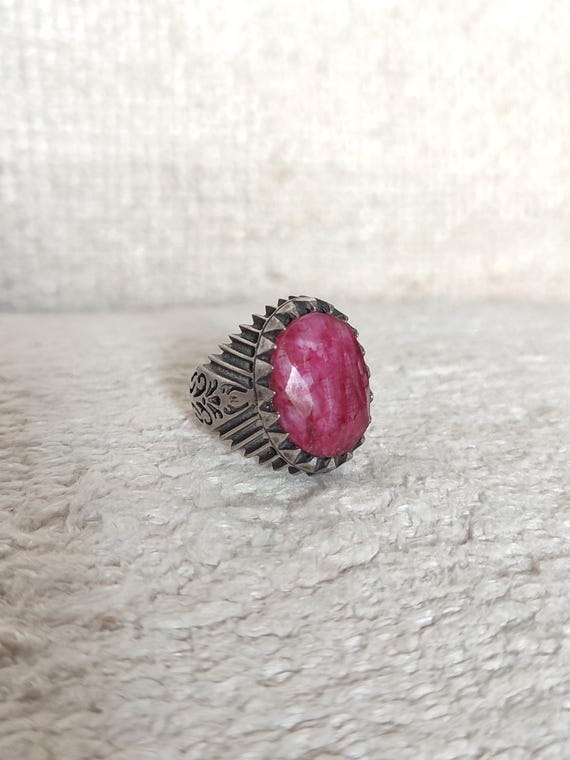 Ruby root silver ring Kunduz Afghanistan statemen… - image 6