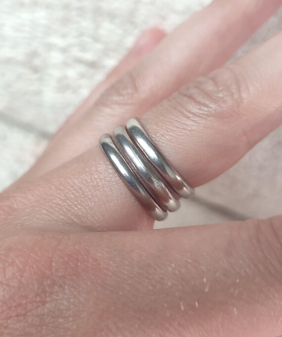 Vintage Taxco Sterling Silver Stacking Rings, Siz… - image 7