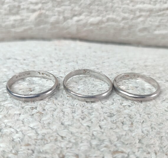 Vintage Taxco Sterling Silver Stacking Rings, Siz… - image 4