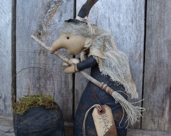 Modello di strega primitiva/Halloween primitivo/bambola di Halloween/bambola primitiva/Calderone di Hagatha download immediato Modello