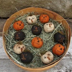 Primitive Halloween pattern/primitive pumpkins/mini pumpkins/ Lil&#39; Jacks Halloween Instant Download Pattern