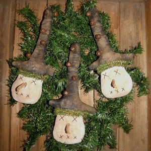 My Primitive STOVEPIPE SNOWMEN ORNIES Instant Download Pattern