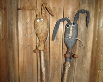 Motif primitif/motif de Pâques primitif/lapin primitif/My Primitive SILLY RABBITS STICKS en téléchargement immédiat