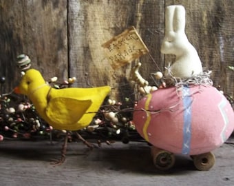 Motif primitif/motif primitif de Pâques/motif poussin lapin/motif téléchargement immédiat My Primitive « EASTER PARADE »