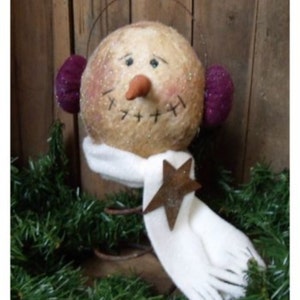 primitive snowman pattern/primitive christmas/My Primitive MUFFIE SNOWMAN instant Download Pattern