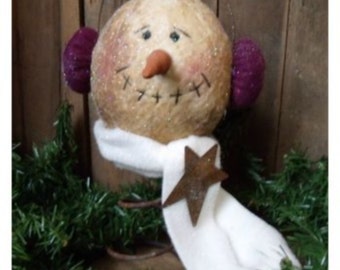 primitive snowman pattern/primitive christmas/My Primitive MUFFIE SNOWMAN instant Download Pattern