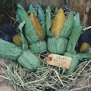Patrón de maíz primitivo/ CUERVOS EN el tazón de maíz relleno Patrón de descarga instantánea/cuervos primitivos/mi caja de sal primitiva/acción de gracias/otoño