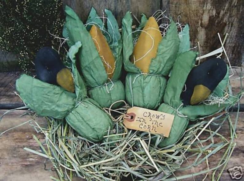 Primitive Corn Pattern/ CROWS IN the CORN Bowl Filler Instant Download ...