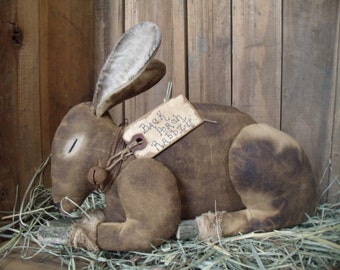 My Primitive BACK PORCH RABBIT  Instant Download Pattern/Easter bunny