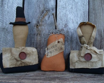 Primitive Pilgrims pattern/primitive dolls/primitive pattern/primitive Thanksgiving/ GIVE THANKS PILGRIMS Instant Download Pattern