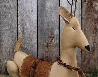 Primitive Sleigh Bells A Ringin' Reindeer Sitter/ Farmhouse Christmas Instant Download Pattern