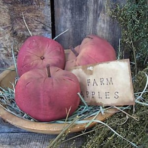 Patrón PRIMITIVO/ MANZANAS DE GRANJA/Patrón de descarga instantánea/Patrón en PDF/Manzanas primitivas/rellenos para tazones/de granja