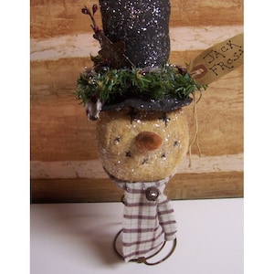 Patrón de descarga instantánea de muñeco de nieve primitivo/Patrón de muñeco cabezón de invierno de FROSTY SPRINGS SNOWMAN/mi saltbox primitivo/resorte de cama oxidado