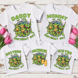 Custom Turtles Birthday Family Shirts, Family Matching Turtle Shirts ,Turtles Matching Png, Custom Turtle Birthday Party Shirt