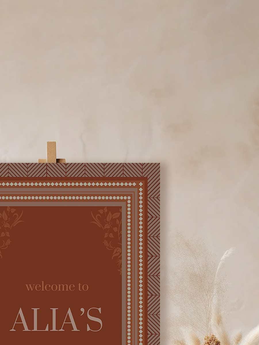 Rust Floral Indian Wedding Welcome Sign, Customizable Template (digital ...