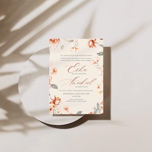 Tarjeta de invitación floral, despedida de soltera, invitación de compromiso, invitación de boda, plantilla de papelería de boda digital, invitación de cumpleaños, flores suaves