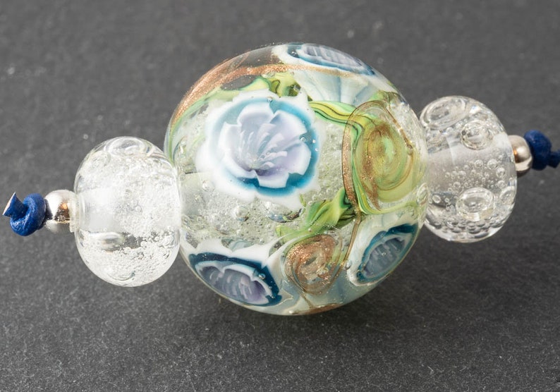 Large Lampwork Flowery Focal Bead
