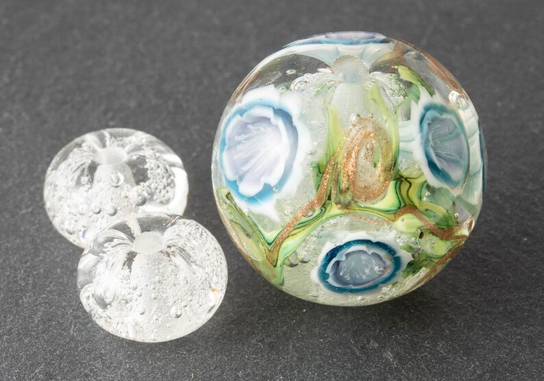 Large Lampwork Flowery Focal Bead